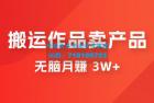     搬运作品卖产品一件 9.9，无脑月赚 3w+，附带全套实操课程（揭秘）
