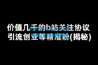     b站关注协议 引流创业等精准粉(揭秘)

